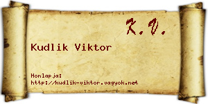 Kudlik Viktor névjegykártya